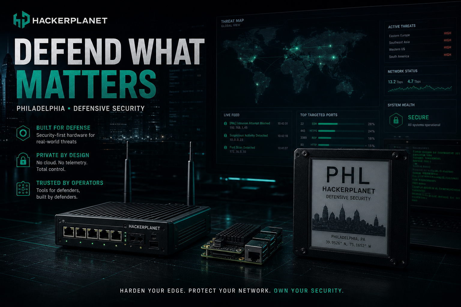 HackerPlanet — cybertech defensive security hardware and Philadelphia field tools
